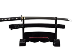 displayed wakizashi sword edge