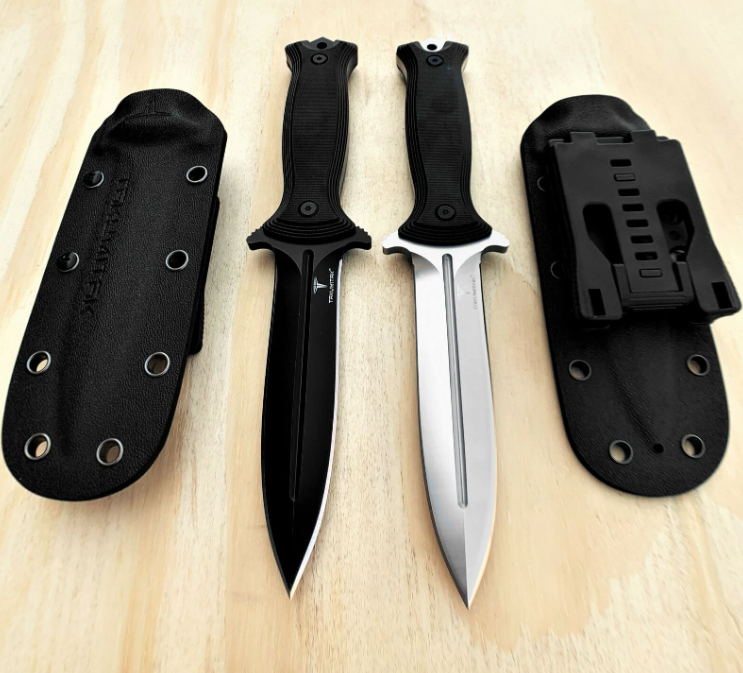 fixed blade spear point knives with cases